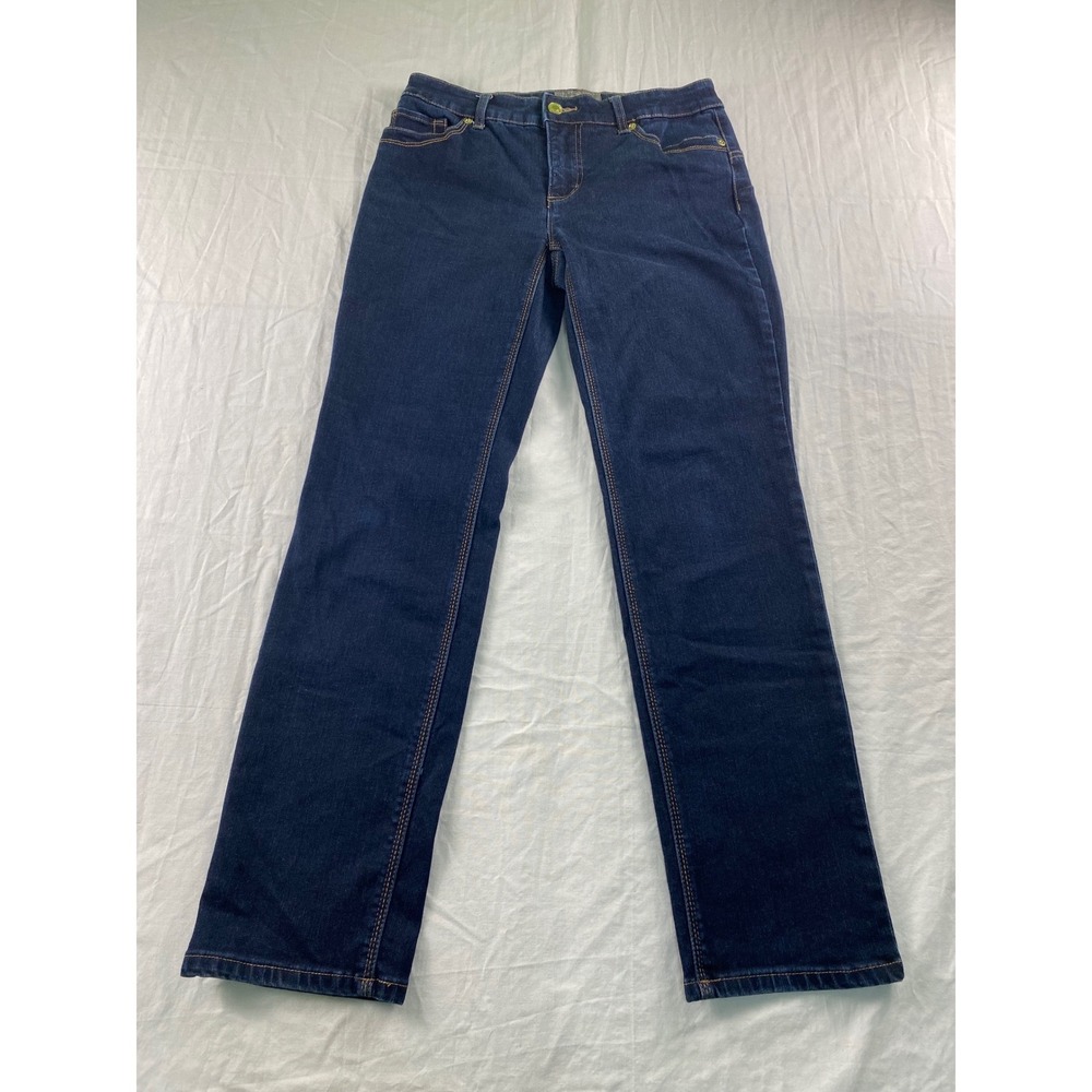 Chicos So Lifting‎ So Slimming Jeans Dark Wash Straight Leg Blue Womens Size 0 S